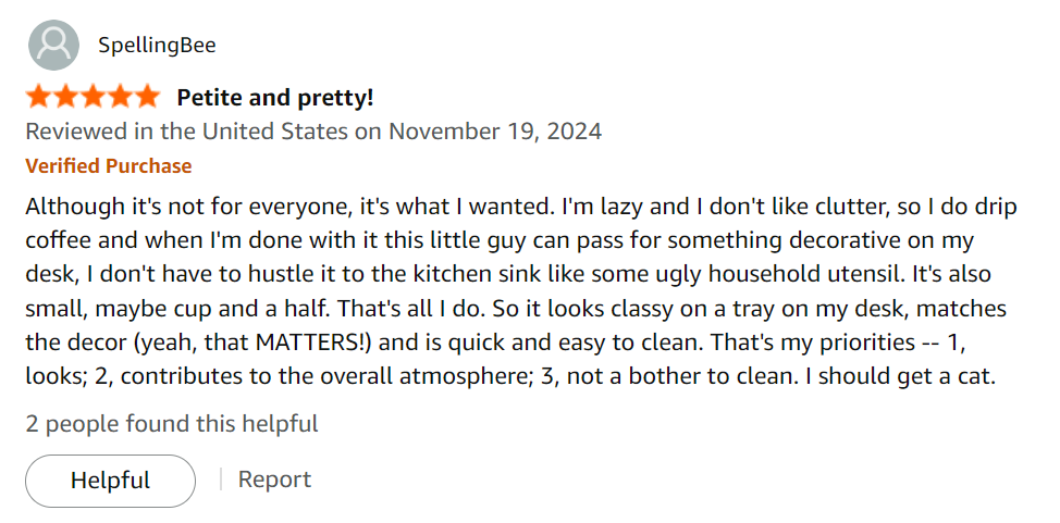 BeeCa Smoked Glass Pour Over Set with coffee filter and grounds preparation