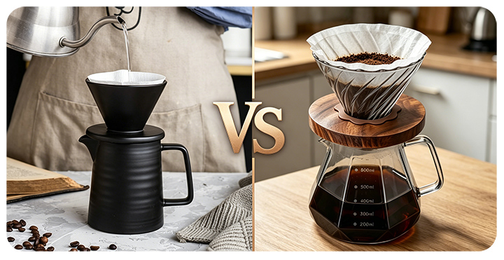 Glass vs Ceramic V60 Coffee Dripper
