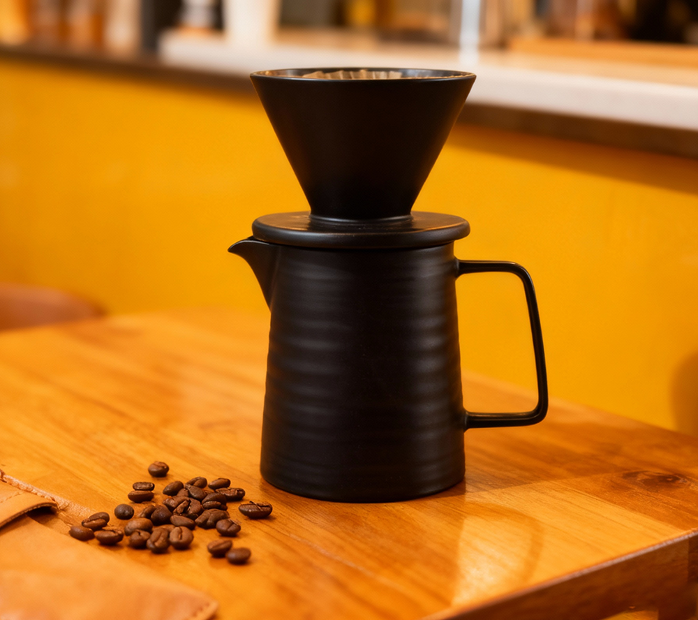 Close-up of Ceramic Pour Over Dripper