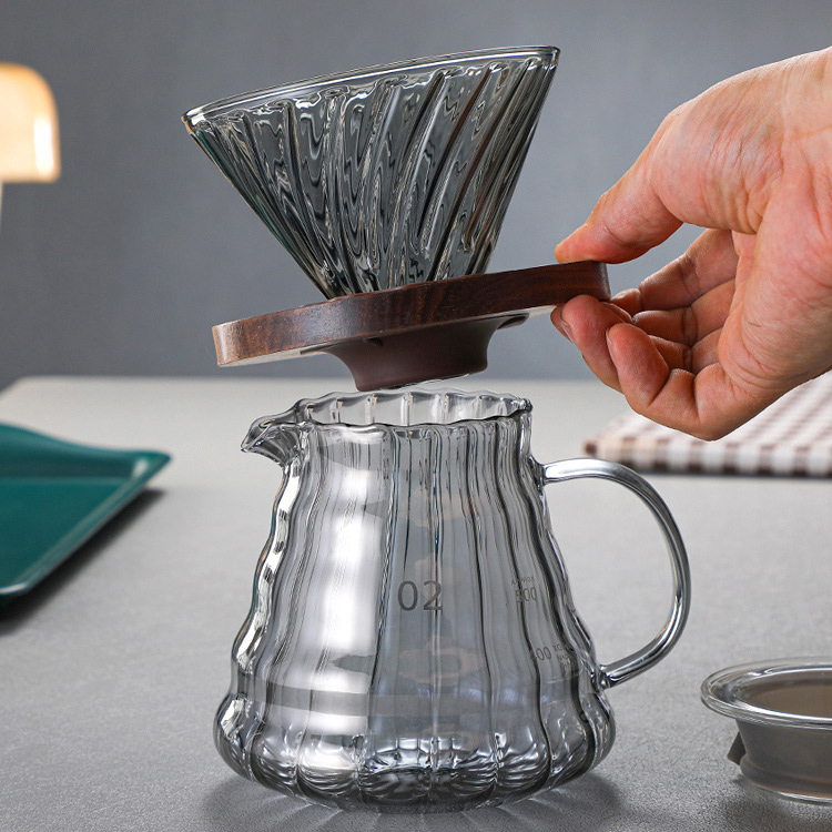 BeeCa Smoked Glass Pour Over Set - With Lid
