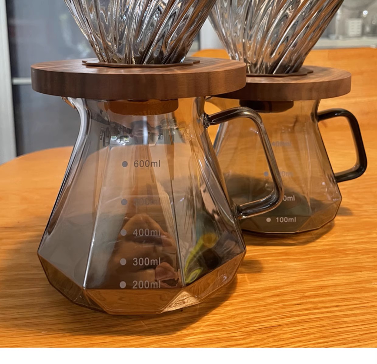   Smoked Glass Pour Over Set�?0oz/600ml All-in-One Brewer