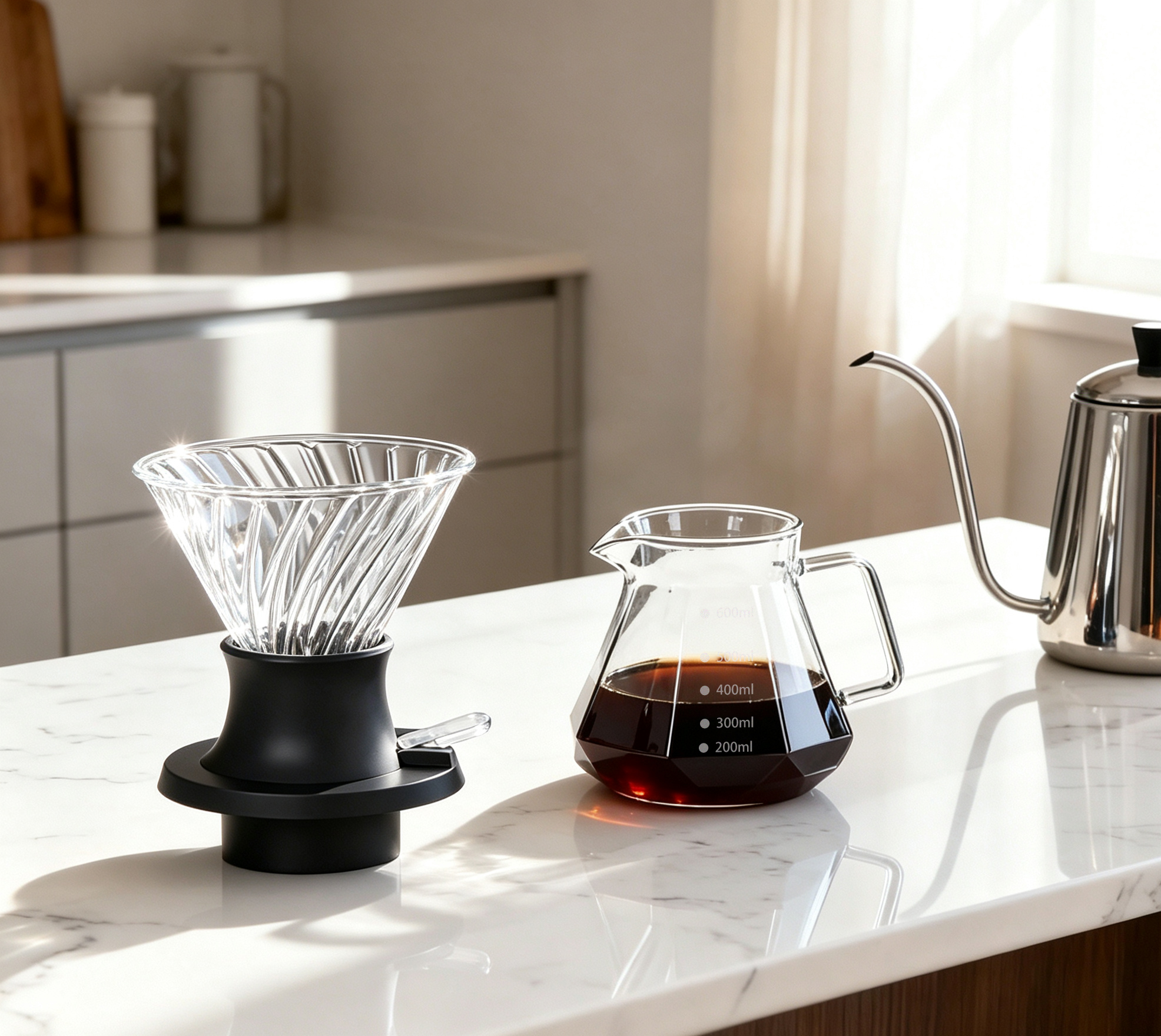 BeeCa Glass Clever Coffee Dripper Size 02 - Brewing Process