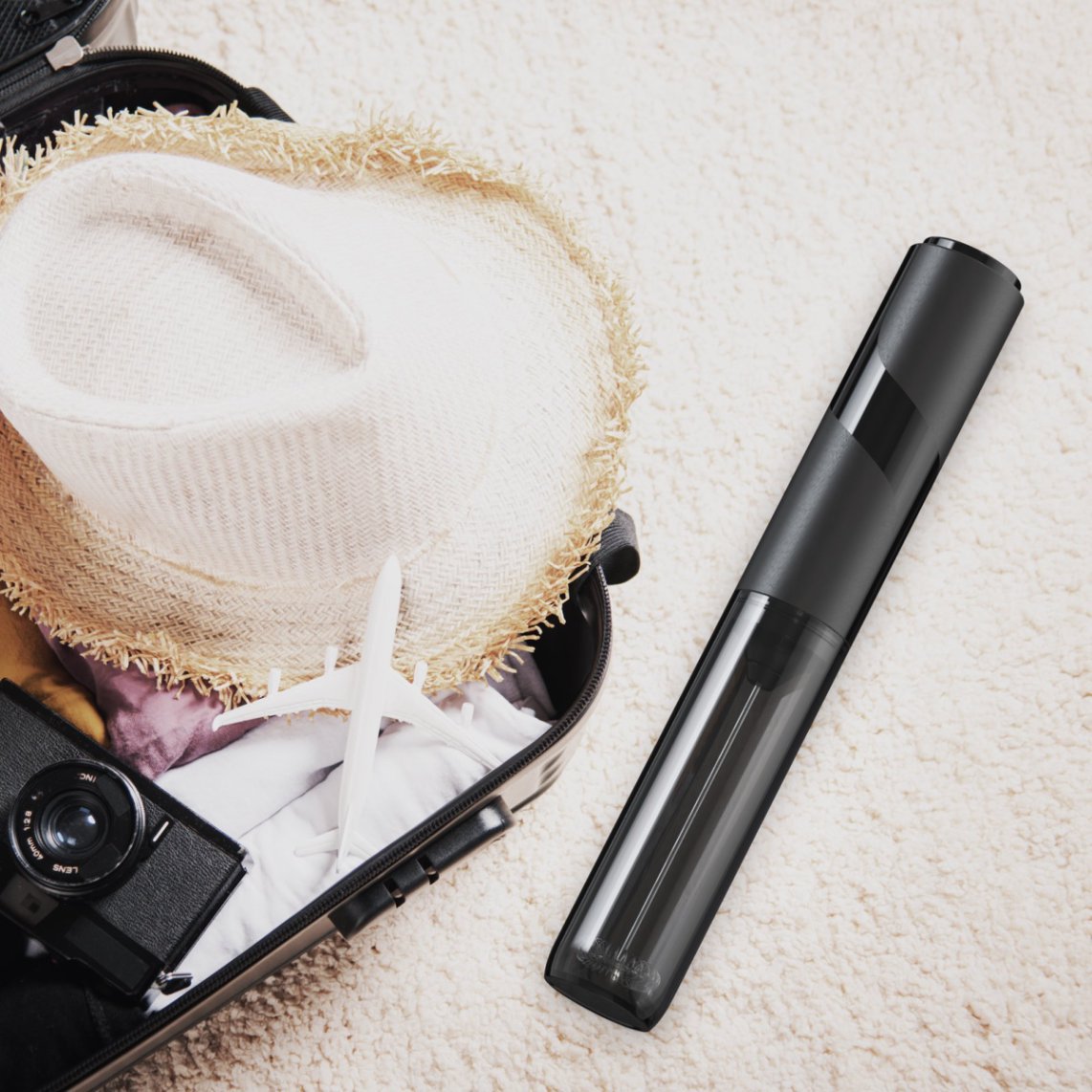 BeeCa Handheld Milk Frother with Cover - In Use